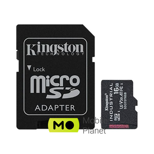 Карта пам'яті Kingston 16 GB microSDHC UHS-I (U3) V30 A1 Industrial + SD Adapter (SDCIT2 / 16GB) (UA)