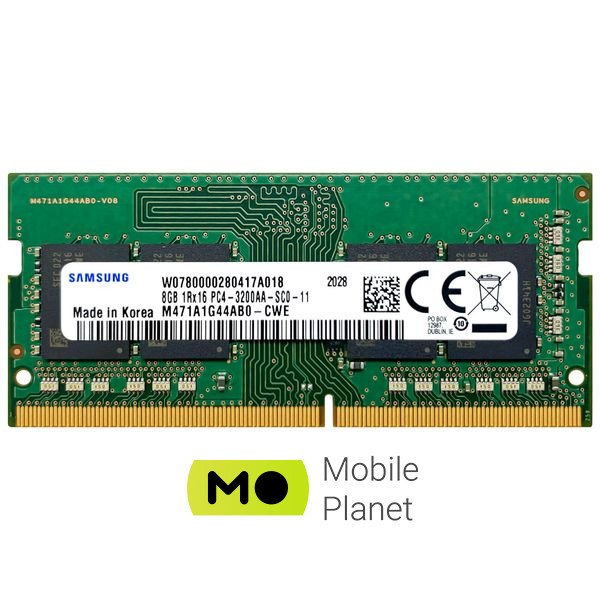 Оперативна пам'ять Samsung 8 GB SO-DIMM DDR4 3200 MHz (M471A1G44AB0-CWE) (UA)