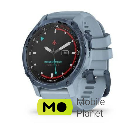 Garmin Descent Mk2S Mineral Blue with Sea Foam Silicone Band (010-02403-07)