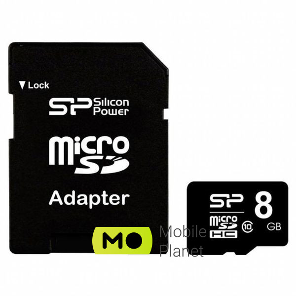 Карта пам'яті Silicon Power 8GB microSD class 10 (SP008GBSTH010V10SP) (UA)