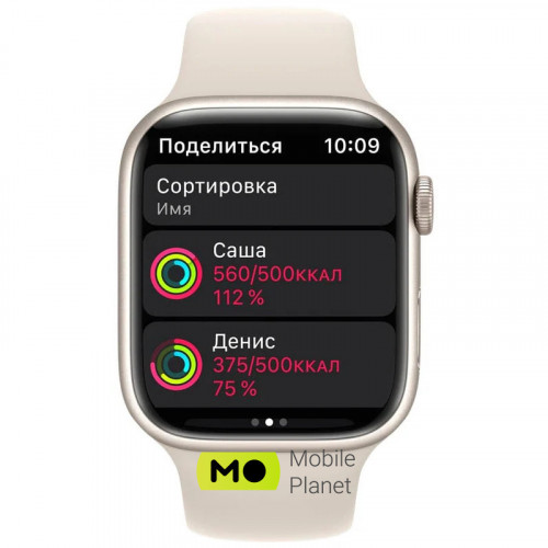 Apple Watch Series 7 41mm GPS Starlight Aluminum Case With Starlight Sport Band (MKMY3)