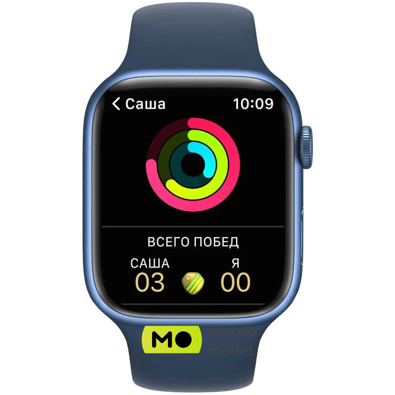 Годинники Apple Watch Series 7 45mm GPS Blue Aluminum Case With Abyss Blue Sport Band (MKN83)