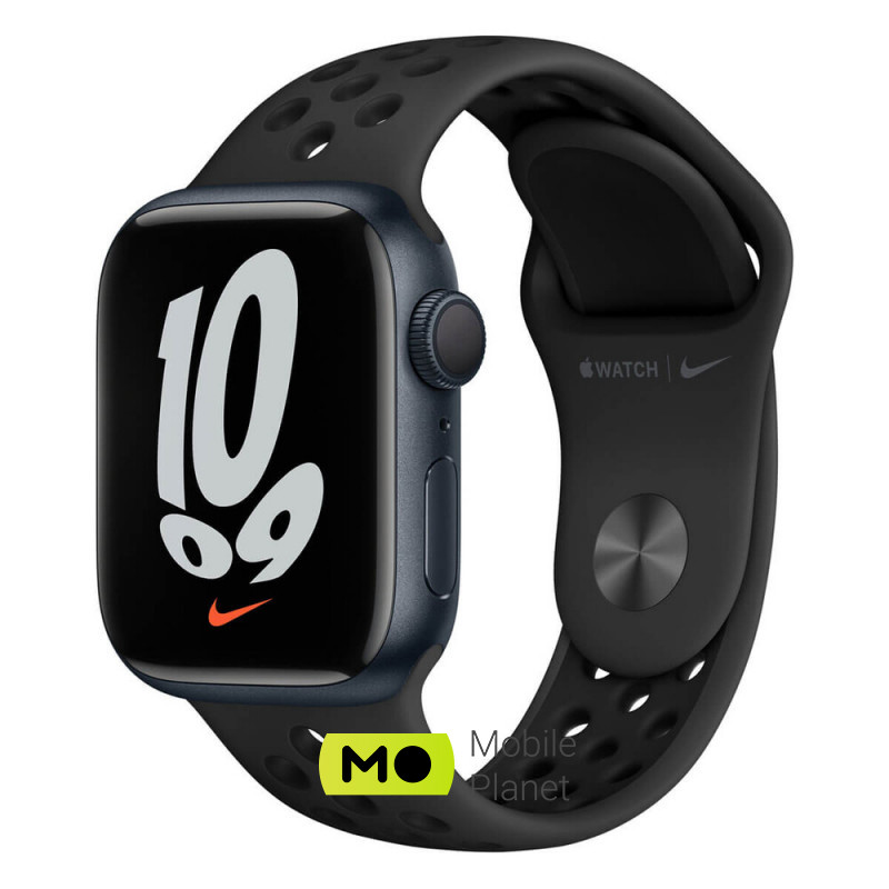 Часы Apple Watch Series 7 Nike 45mm GPS Midnight Aluminum Case with Anthracite/Black Nike Sport Band (MKNC3)