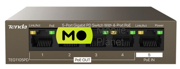 Tenda TEG1105PD 5-Port Gigabit PoE-IN/PoE-OUT Extender (1in/4out) (TEG1105PD) (UA)
