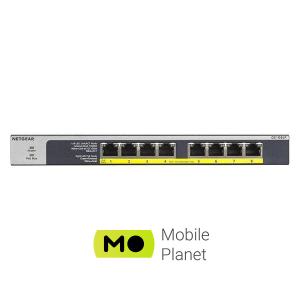 Комутатор некерований Netgear GS108LP (GS108LP-100EUS) (UA)