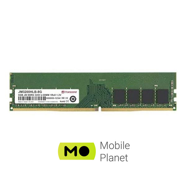 Оперативна пам'ять Transcend 8 GB DDR4 3200 MHz JetRam (JM3200HLB-8G) (UA)