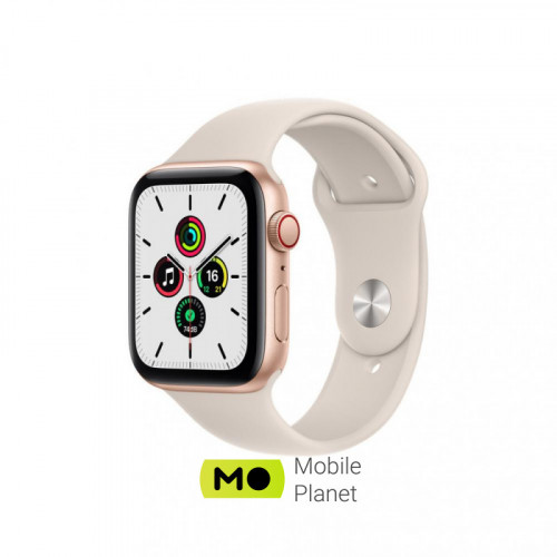 Apple Watch SE GPS 40mm Gold Aluminum Case with Starlight Sport Band (MKQ03)