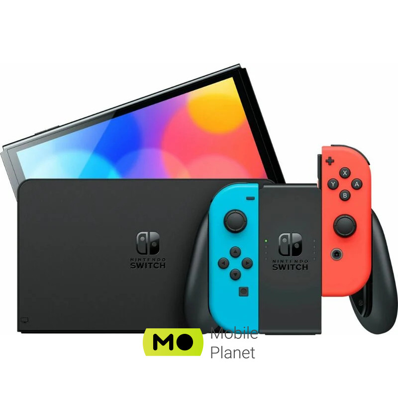 Ігрова приставка Nintendo Switch OLED with Neon Blue та Neon Red Joy-Con