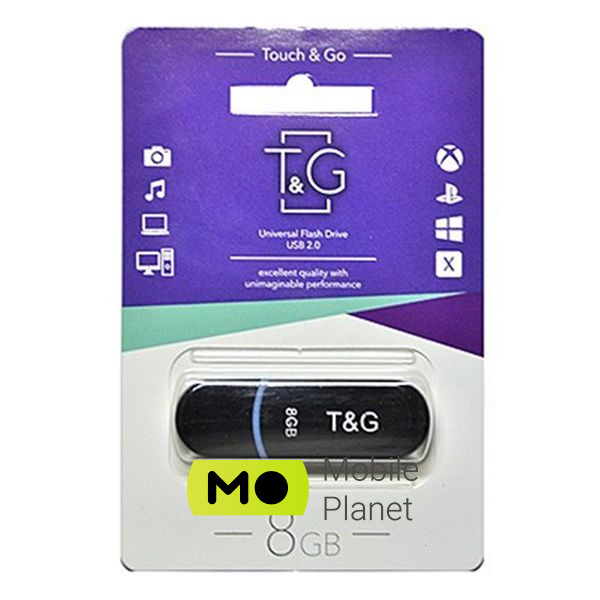 Флеш пам `ять USB 8GB T&G 012 Classic Series Black (TG012-8GBBK)