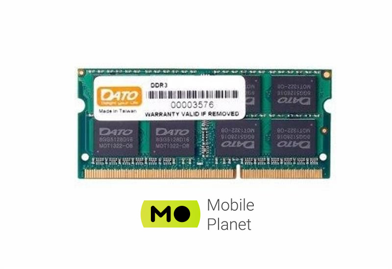 Оперативна пам'ять SO-DIMM 8GB/1600 DDR3 Dato (DT8G3DSDLD16) (UA)