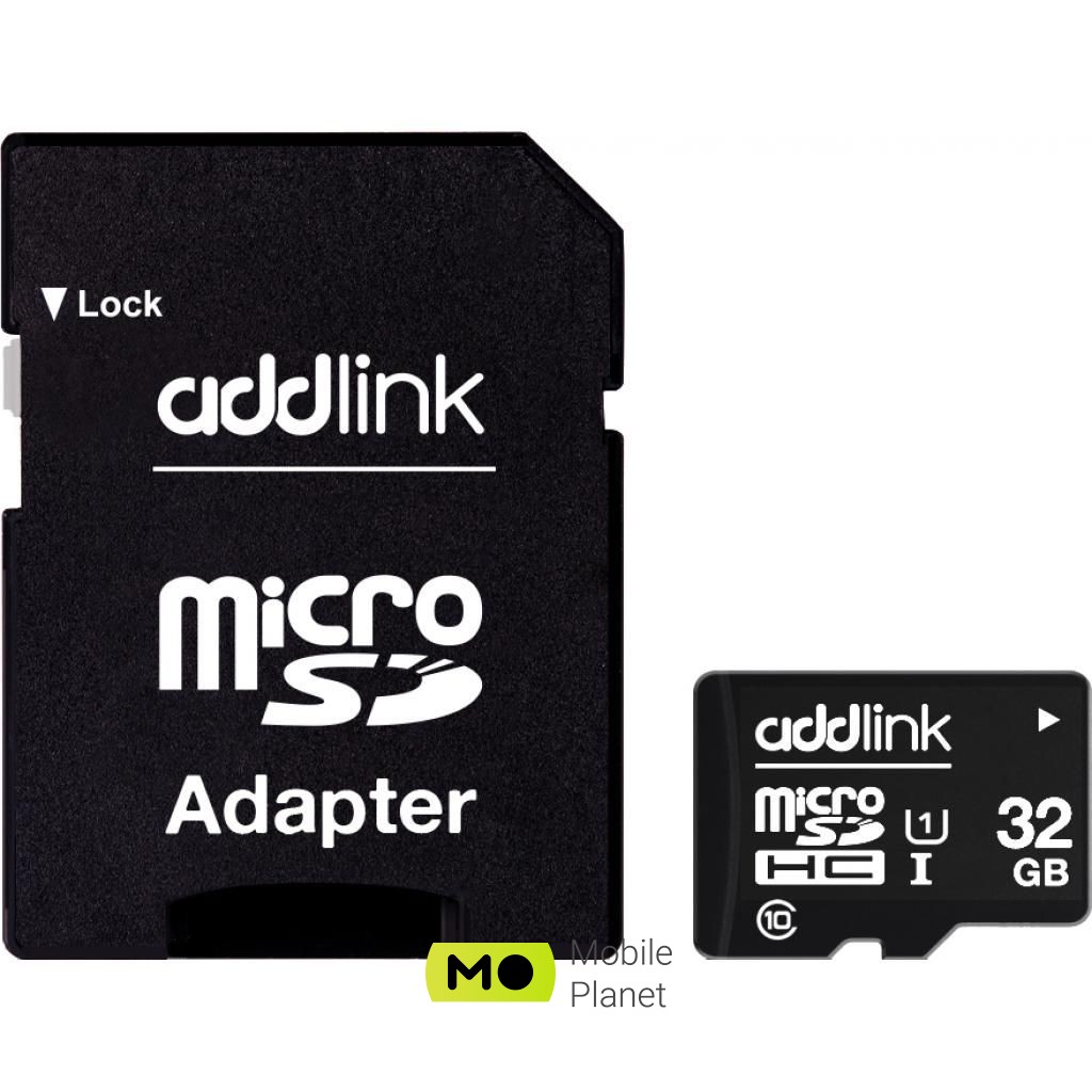Карта памяти AddLink 32GB microSDHC class 10 UHS-I U1 (ad32GBMSH310A) (UA)