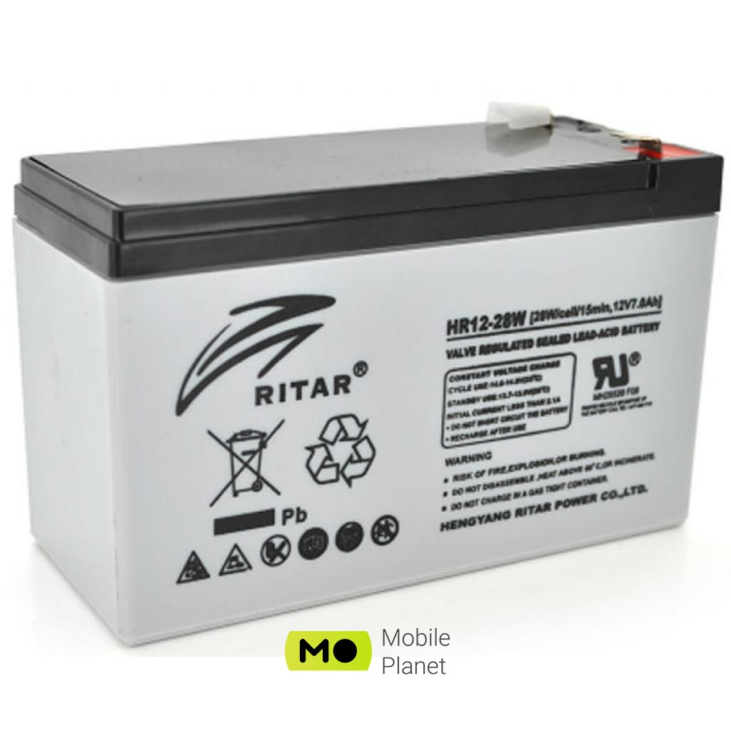 Акумуляторна батарея Ritar HR1228W, 12V-7.0Ah (HR1228W) (UA)