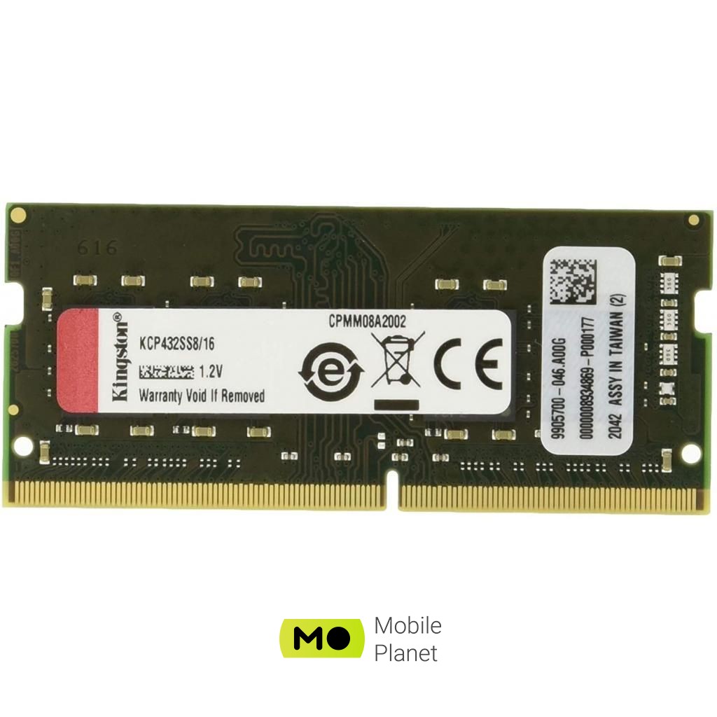 Оперативна пам'ять SoDIMM DDR 4 16GB 3200 MHz Kingston (KCP432SS8 / 16) (UA)