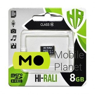 Карта пам'яті MicroSDHC 8GB Class 10 Hi-Rali (HI-8GBSDCL10-00)
