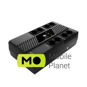 Джерело безперебійного живлення NJOY Token 600 (UPCSBLS660TTOAZ01B), Lin.int., 8 x Schuko, USB, пластик