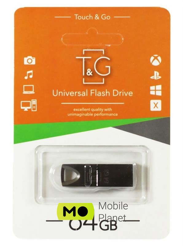 Флеш пам `ять USB 64GB T & G 117 Metal Series Black (TG117BK-64G)
