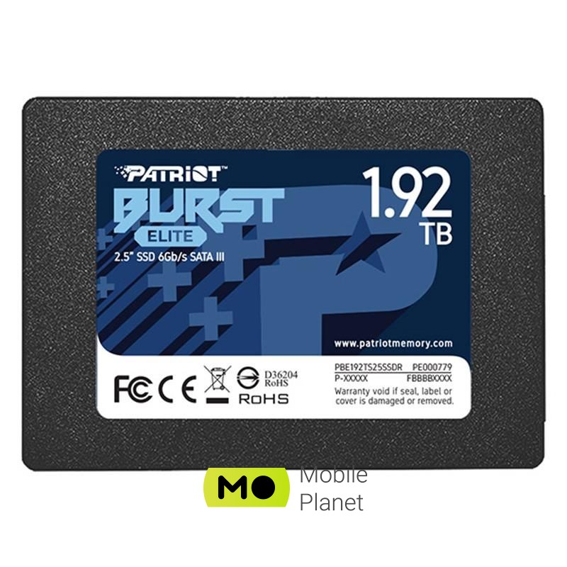 SSD диск 1.92TB Patriot Burst Elite 2.5 SATAIII TLC (PBE192TS25SSDR) (UA)