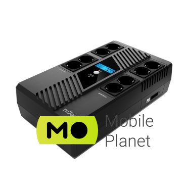 Источник бесперебойного питания NJOY Token 800 (UPCSBLS680TTOAZ01B), Lin.int., 8 x Schuko, USB, LCD, пластик