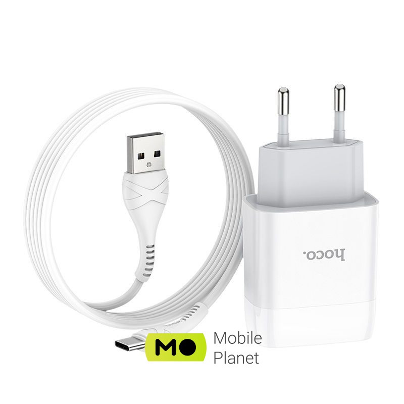 СЗУ HOCO C73A (2USB/2.4A) + Type-C (Белый) (00000036215_1)