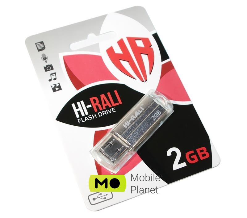 Флеш пам `ять USB 2GB Hi-Rali Corsair Series Silver (HI-2GBCORSL)