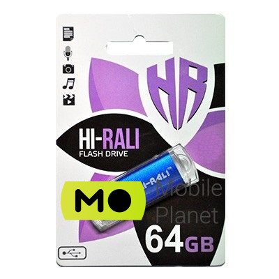 Флеш память USB 64GB Hi-Rali Rocket Series Blue (HI-64GBVCBL)