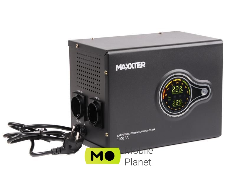 Джерело безперебійного живлення Maxxter MX-HI-PSW1000-01 1000VA, Lin.int., 2xEURO (UA)
