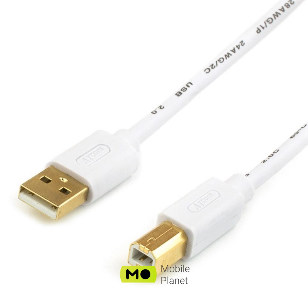 Кабель мультимедийный USB 2.0 AM/BM 0.8m Atcom (14370)