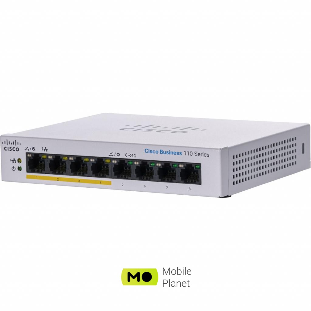 Комутатор мережевий Cisco CBS110-8PP-D-EU