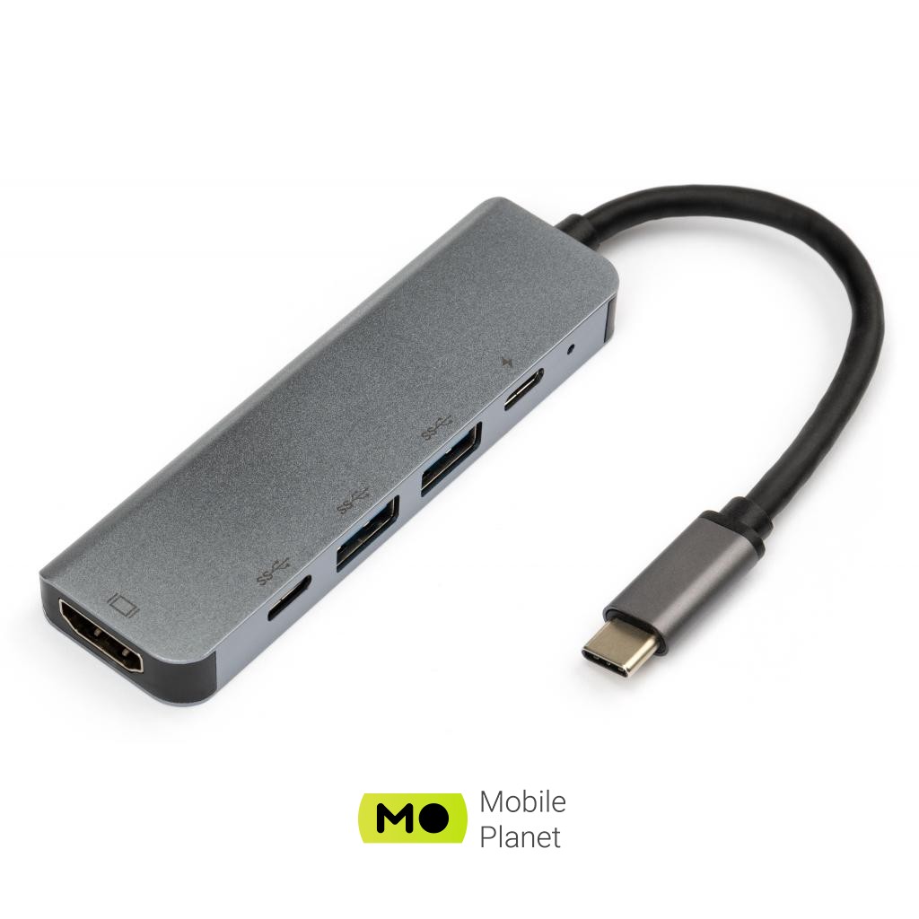 Vinga Type-C to 4K HDMI + 2 * USB3.0 + 2 * PD aluminium (VCPHTC5AL)