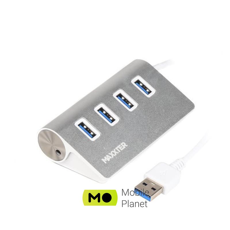 USB 3.0 Maxxter 4хUSB3.0 Silver (HU3A-4P-01)