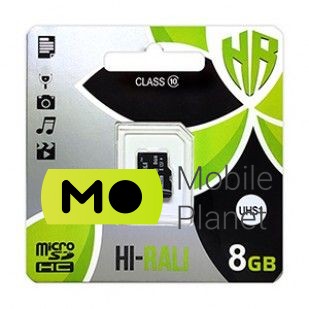 Карта пам'яті MicroSDHC 8GB UHS-I Class 10 Hi-Rali (HI-8GBSD10U1-00)