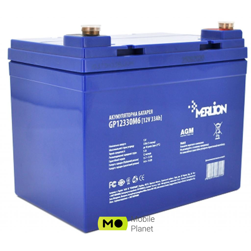 Акумуляторна батарея Merlion EURO AGM 12 V 33 Ah (MLTS12330M6) (UA)
