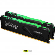 HyperX (Kingston Fury) Beast RGB DDR4 3200MHz 64GB Kit 2x32GB (KF432C16BBAK2/64) (UA)