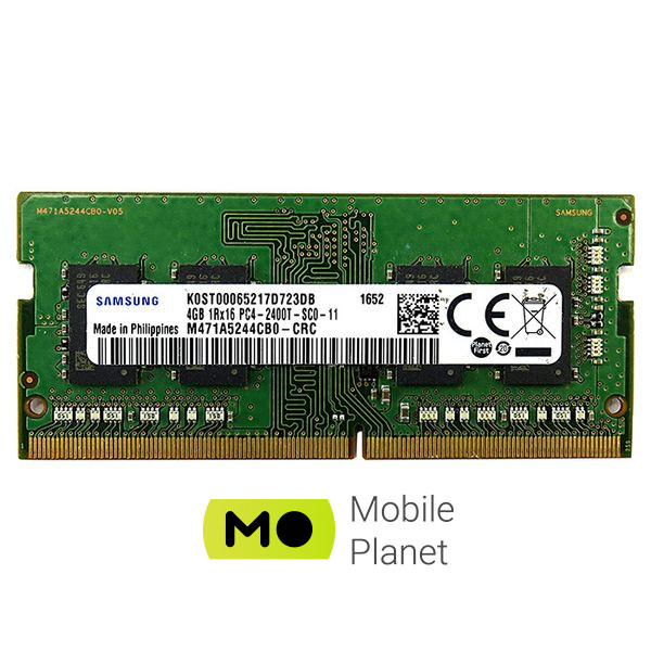 Оперативна пам'ять SAMSUNG SO-DIMM DDR4 2400MHz 4GB (M471A5244CB0-CRC) (UA)