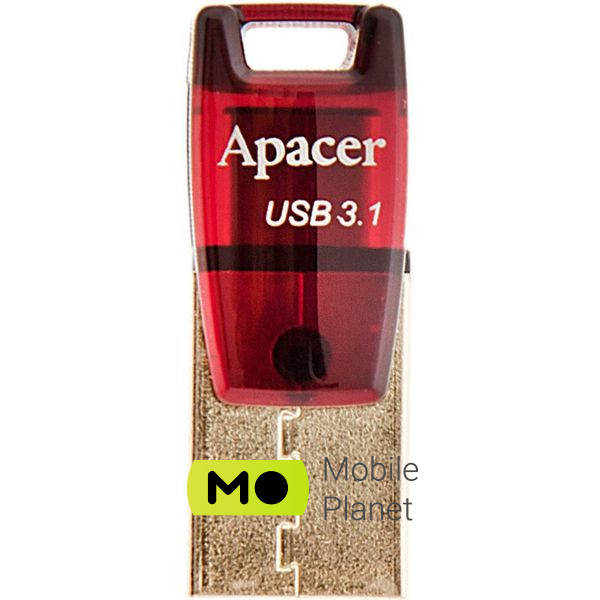 Флеш пам `ять Apacer 32GB AH180 Red Type-C Dual USB 3.1 (AP32GAH180R-1) (UA)