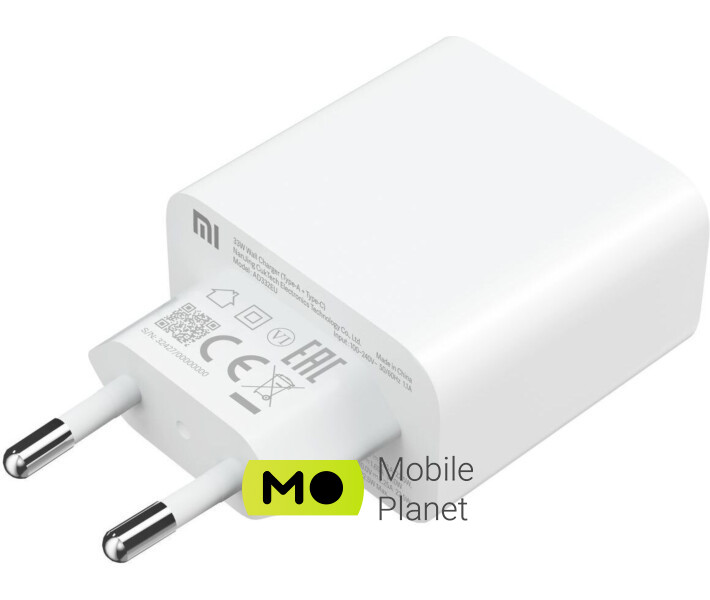 Xiaomi Mi 33W Wall Charger (Type-A PlusType-C) White (BHR4996GL) Europe