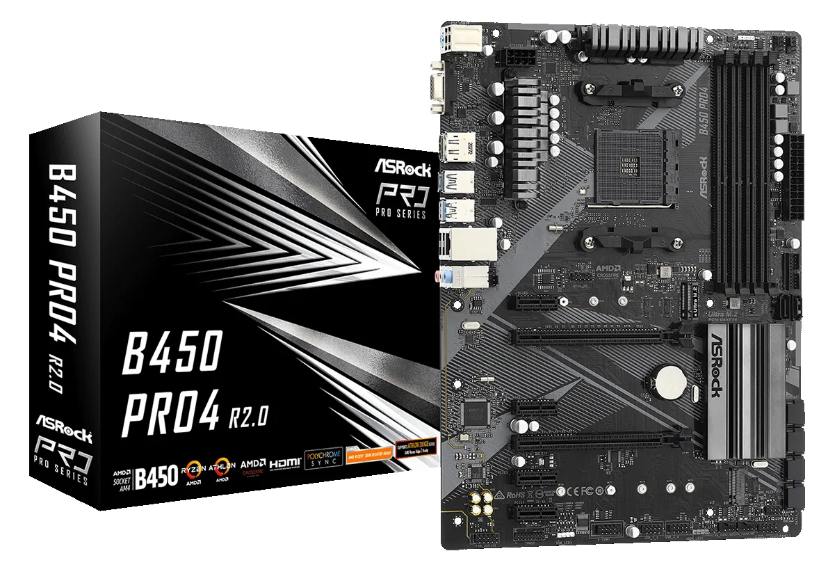 Материнська плата ASRock B450 PRO4 R2.0 EU