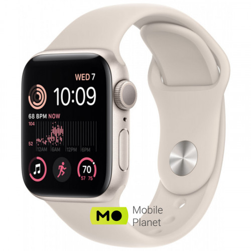 Apple Watch Series SE2 44mm Starlight Aluminium Case with Starlight Sport Band M/L (MNTE3)