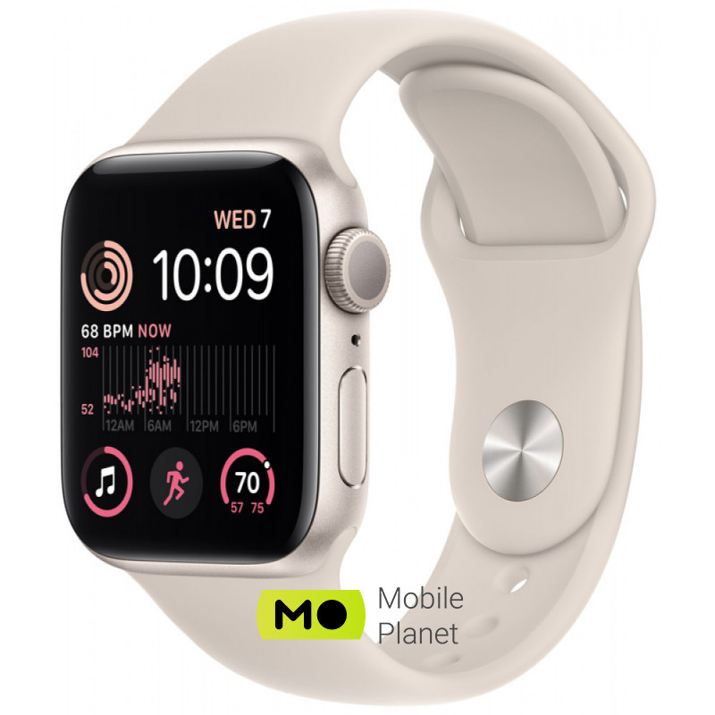 Годинники Apple Watch Series SE2 44mm Starlight Aluminium Case with Starlight Sport Band M/L (MNTE3)