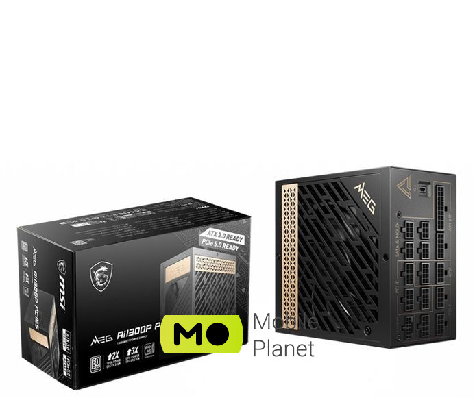 Блок живлення MSI MEG Ai1300P PCIe5.0 1300W 80 Plus Platinum (MEG Ai1300P PCIE5) EU