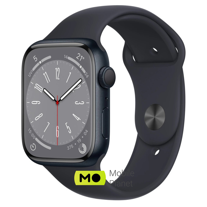 Часы Apple Watch Series 8 GPS 45mm Midnight Aluminum Case with Midnight Sport Band S/M (MNUJ3)