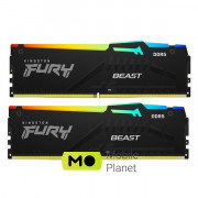 DDR5 16GB (2x8GB) 5200 MHz FURY Beast RGB Kingston Fury (ex.HyperX) (KF552C40BBAK2-16) (UA)