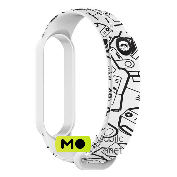 Ремешок для фитнес браслета Armorstandart This is the Way для Xiaomi Mi Band 7/6/5 Throoper patern Whi (ARM59260) (UA)