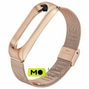 Ремінець для фітнес браслета BeCover Metal для Xiaomi Mi Band 3/4 Rose Gold (704654) (UA)