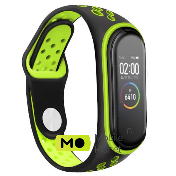 Ремешок для фитнес браслета BeCover Nike Style для Xiaomi Mi Smart Band 5 Black-Green (705152) (UA)