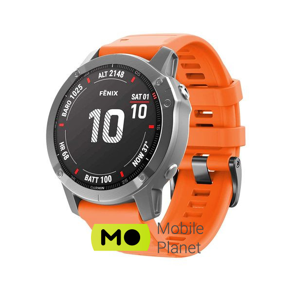 Ремешок для смарт-часов Armorstandart Silicone 26mm для Garmin Fenix 5x/6x Orange (ARM60802) (UA)