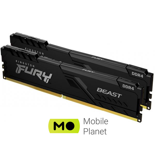 Оперативна пам'ять DDR4 32GB (2x16GB) 3200 MHz Fury Beast Black Kingston Fury (ex.HyperX) (KF432C16BBK2/32) (UA)
