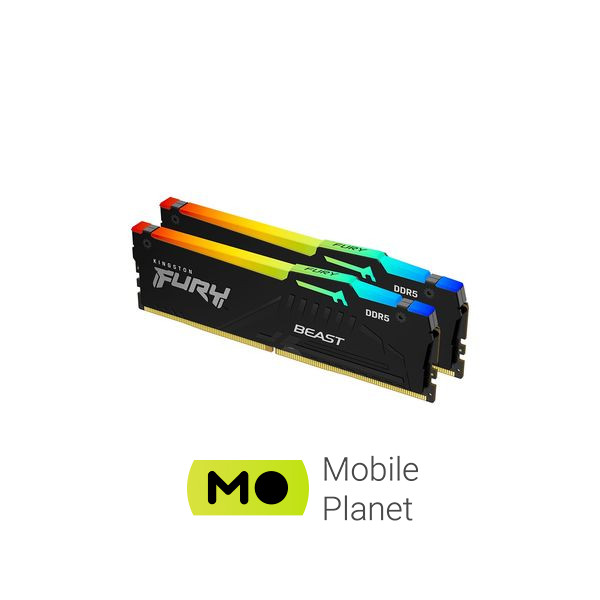 Оперативна пам'ять DDR5 32GB (2x16GB) 5600 MHz Beast RGB AM5 Black Kingston Fury (ex. HyperX) (KF556C36BBEAK2-32) (UA)