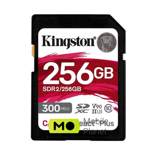 Карта пам'яті Kingston 256GB SDXC class 10 UHS-II U3 ​​Canvas React Plus (SDR2/256GB) (UA)