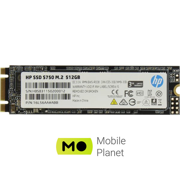 SSD диск M.2 2280 512GB S750 HP (16L56AA#ABB) (UA)